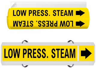 Low Press. Steam High Performance Wrap Around & Strap On Pipe Marker