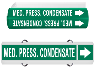 Med Press Condensate High Performance Wrap Around & Strap On Pipe Marker