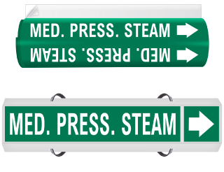 Med. Press. Steam High Performance Wrap Around & Strap On Pipe Marker