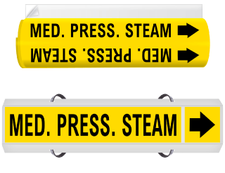 Med. Press. Steam High Performance Wrap Around & Strap On Pipe Marker