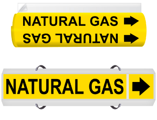 Natural Gas High Performance Wrap Around & Strap On Pipe Marker