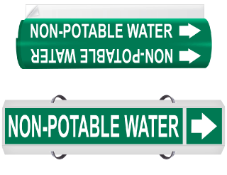 Non-Potable Water High Performance Wrap Around & Strap On Pipe Marker