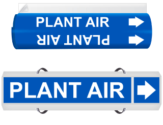 Plant Air High Temp. Wrap Around & Strap On Pipe Marker