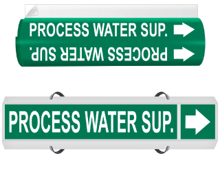 Process Water Sup. High Performance Wrap Around & Strap On Pipe Marker