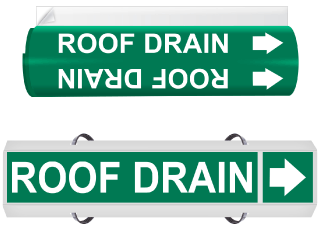 Roof Drain High Performance Wrap Around & Strap On Pipe Marker