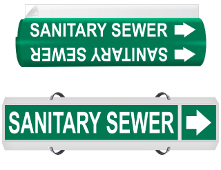 Sanitary Sewer High Performance Wrap Around & Strap On Pipe Marker