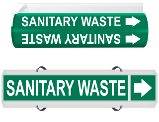 Sanitary Waste High Performance Wrap Around & Strap On Pipe Marker
