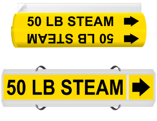 50 Lb Steam High Performance Wrap Around & Strap On Pipe Marker