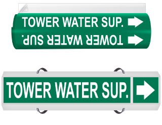 Tower Water Sup. High Performance Wrap Around & Strap On Pipe Marker