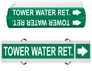 Tower Water Ret. High Performance Wrap Around & Strap On Pipe Marker