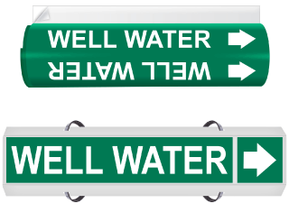 Well Water High Performance Wrap Around & Strap On Pipe Marker