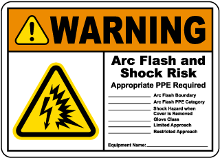 Arc Flash & Shock Risk Sign