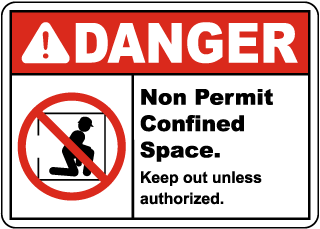Danger Non Permit Confined Space Sign