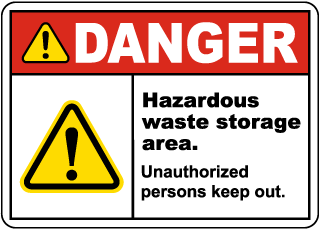 Danger Hazardous Waste Storage Sign