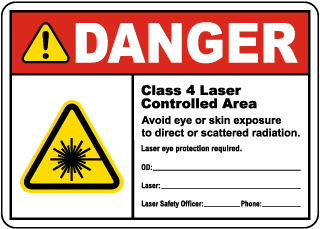 Danger Class 4 Laser Sign