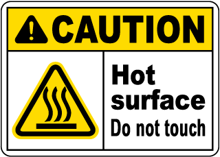 Caution Hot Surface Sign