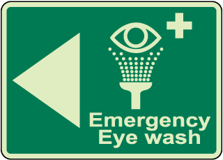 Emergency Eyewash (Left Arrow) Sign