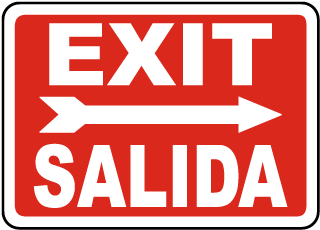 Bilingual Exit (Right Arrow) Sign