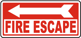 Fire Escape (Left Arrow) Sign