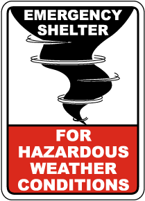 Emergency Shelter For Weather Sign