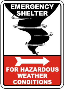 Emergency Shelter For Weather Sign