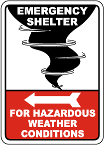 Emergency Shelter For Weather Sign