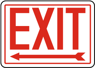 Exit (Left Arrow) Sign
