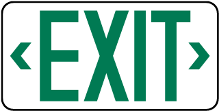 Green Exit (Double Arrow) Sign