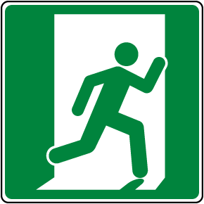 Emergency Exit Symbol (Right) Sign