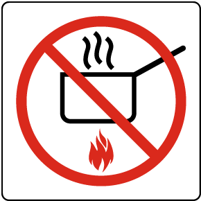 No Cooking Symbol Sign