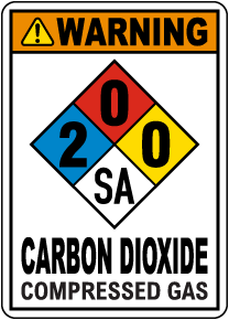 NFPA Warning Carbon Dioxide Compressed Gas Sign