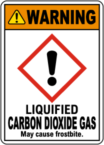 Warning Liquified Carbon Dioxide GHS Sign