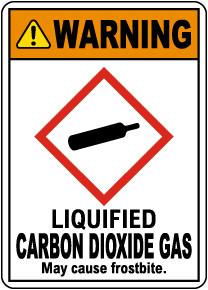 Warning Liquified Carbon Dioxide Gas GHS Sign
