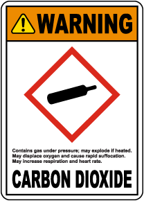 Warning Carbon Dioxide GHS Sign