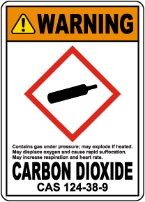 Warning Carbon Dioxide CAS 124-38-9 GHS Sign