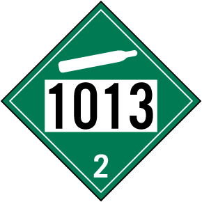 UN # 1013 Non-Flammable Gas Class 2 Placard