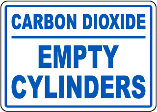 Carbon Dioxide Empty Cylinders Sign