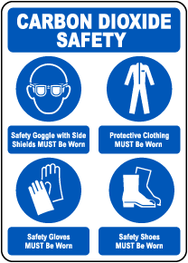 Carbon Dioxide Safety PPE Sign