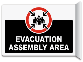 Evacuation Assembly Area 2-Way Sign
