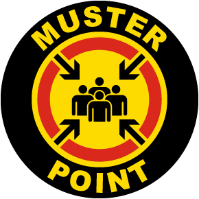 Muster Point Floor Sign