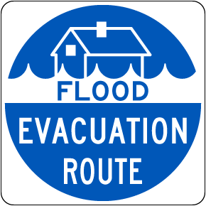 Flood Evacuation Route Sign
