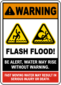 Warning Flash Flood Sign