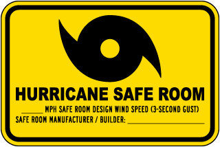 Hurricane Safe Room Sign