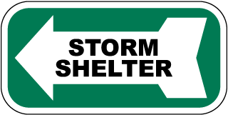 Storm Shelter (Left Arrow) Sign