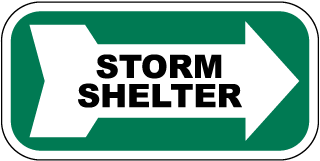 Storm Shelter (Right Arrow) Sign