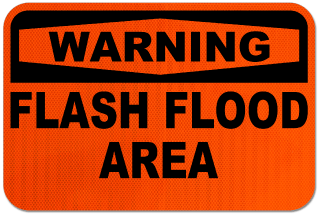 Warning Flash Flood Area Sign