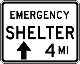 Emergency Shelter (Upward Arrow) Sign