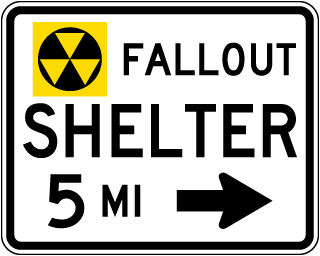 Fallout Shelter 5 MI (Right Arrow) Sign