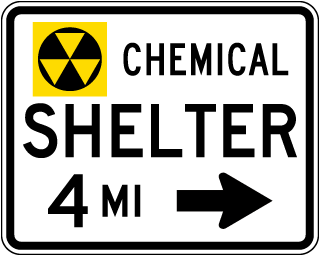 Chemical Shelter (Right Arrow) Sign