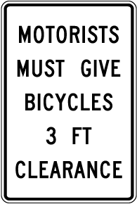 Bicycle Passing Clearance Sign